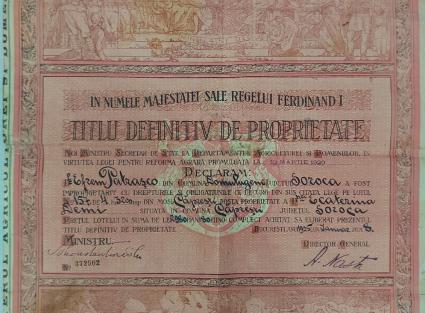 Declarație de proprietate a stră-străbunicului Efrem Patrașco (1925)